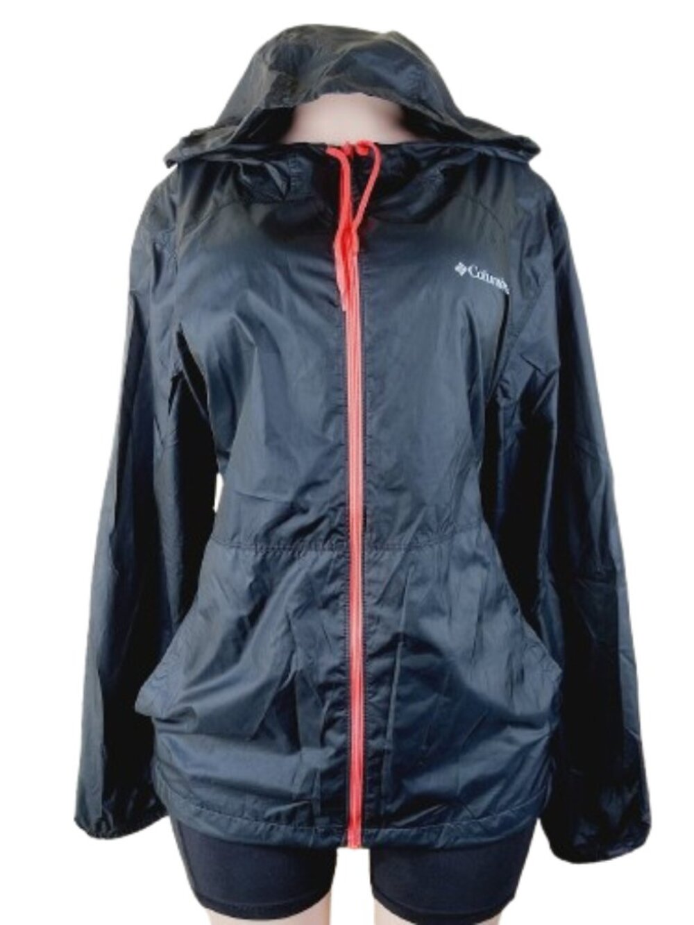 Columbia Sportswear Women's Black Long Sleeve Hooded Windbreaker Jacket Size 3X